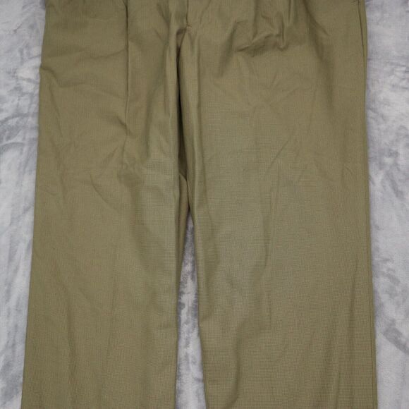 Perry Ellis Pants Mens 38 Brown Portfolio Pleated Front High Rise Dress Bottoms - Picture 13 of 14